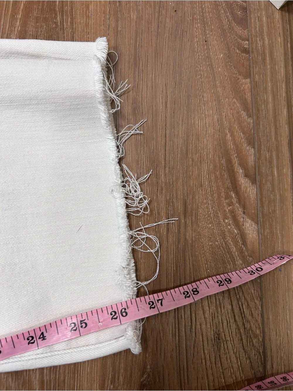 Pistola Cassie high rise straight crop jeans size 32 STAINED ivory raw hem